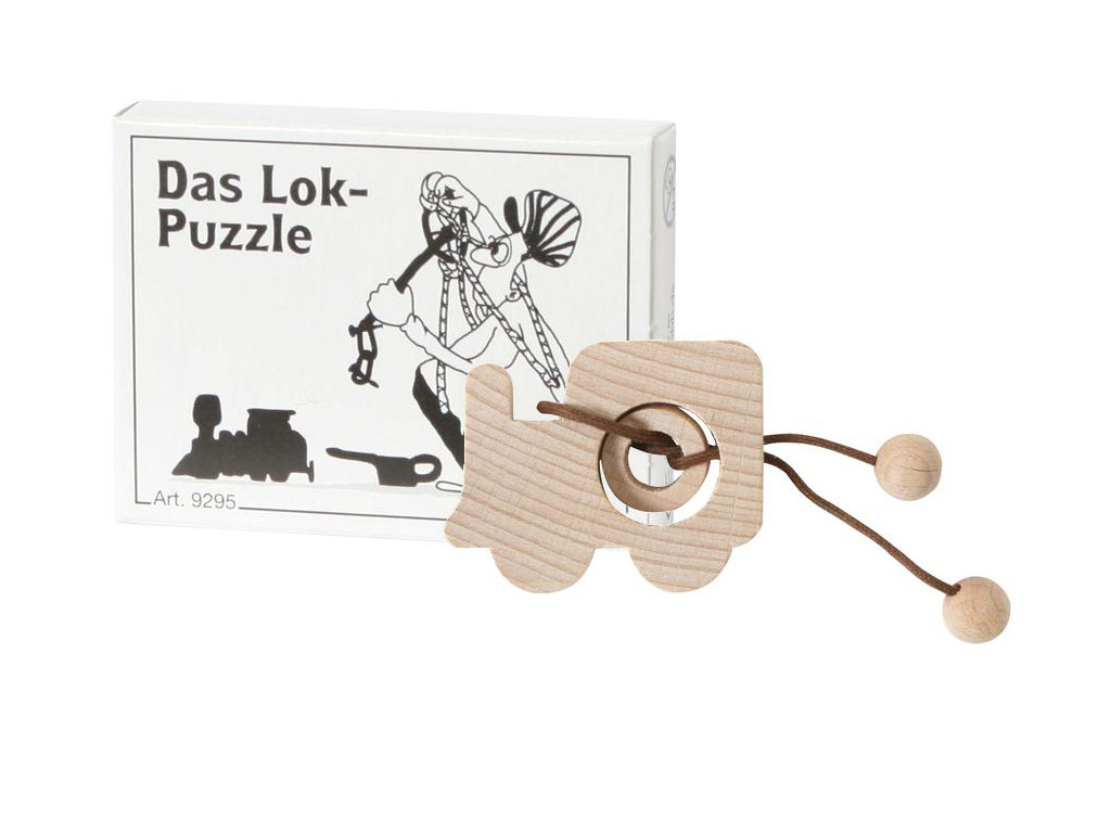Bartl Mini-Holzpuzzle "Das Lok-Puzzle" – Kleine 3-teilige Knobelei Aus Holz, Made In Germany